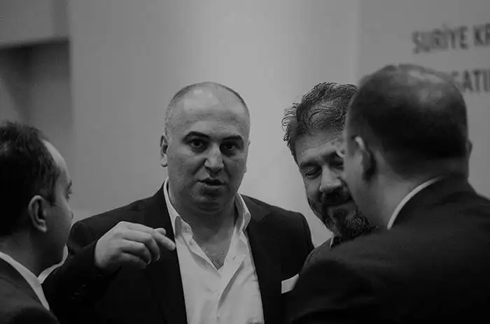 making a statement in front of representatives from the united nations and the turkish government