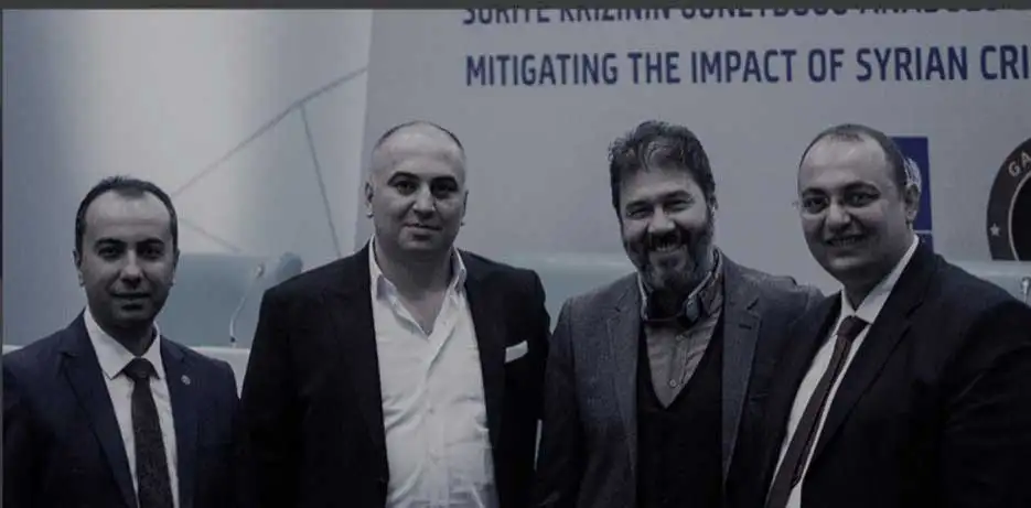 making a statement in front of representatives from the united nations and the turkish government