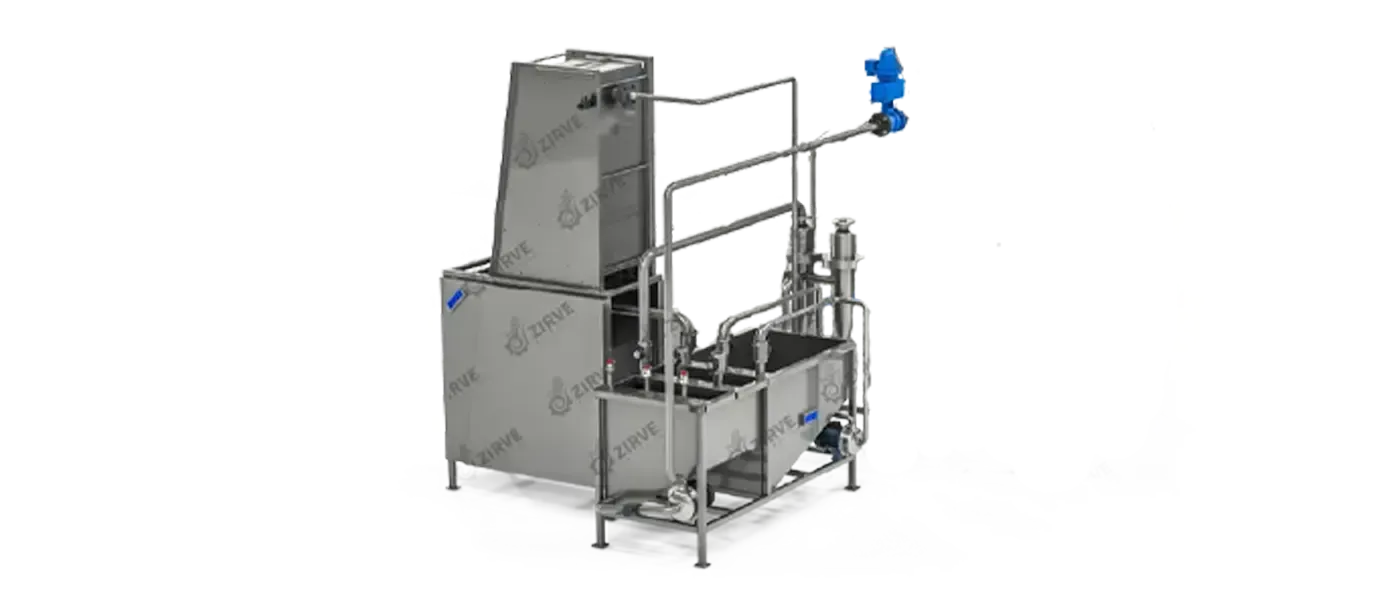 Industrial water filtration and recirculation system for peel-laden water in vegetable processing lines – Aqua Cyber by ZIRVE