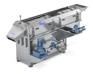 Washing station | Natural Potato Chips Production Line PC 600 | PC 600 potato chips production line (600 kg/h): AISI 304 hygienic build, continuous frying, oil & water filtration, seasoning and packaging. Contact Zirve.