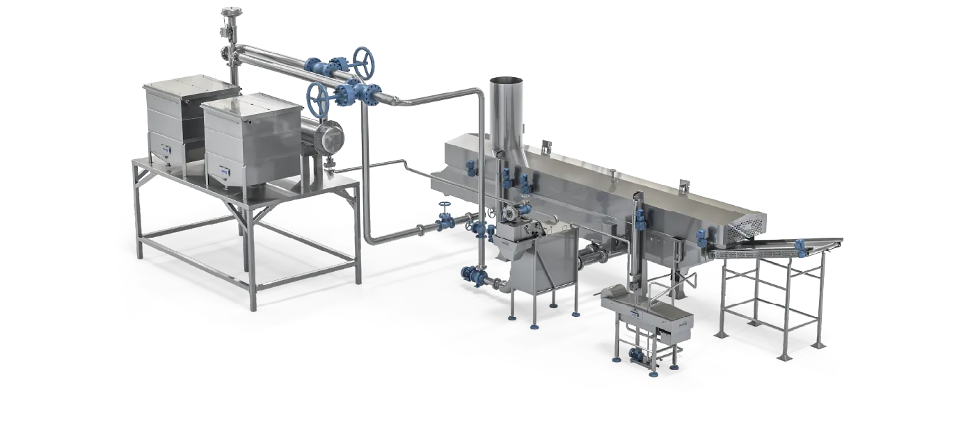 Continuous Oil Fryer – 1,300 L Oil Pan with External Heating & Automatic Filtration