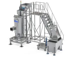 Peeling station | Natural Potato Chips Production Line PC 600 | PC 600 potato chips production line (600 kg/h): AISI 304 hygienic build, continuous frying, oil & water filtration, seasoning and packaging. Contact Zirve.